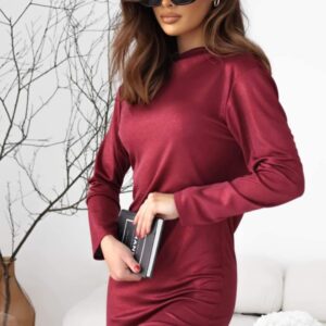 Sukienka błyszcząca - bordowa