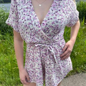 Kombinezon muślinowy w kwiaty