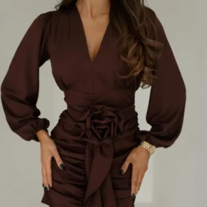 Sukienka czekoladowa z różą Verona