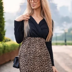 Sukienka midi w panterke