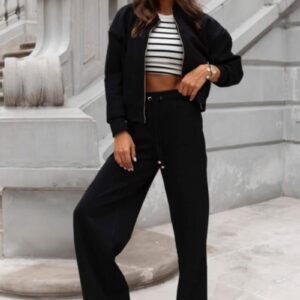 Spodnie zamszowe SKYE - czarne