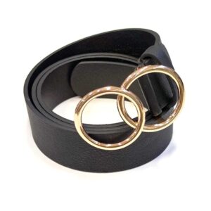Damski pasek skórzany ze złotą klamra