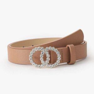 Damski pasek skórzany z diamentami