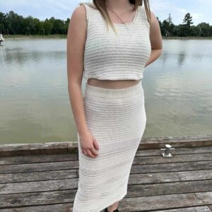 Plażowy komplet dzianinowy