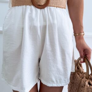 Spodenki lniane z paskiem