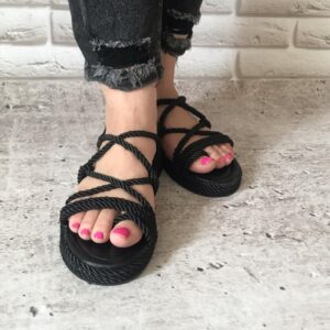 Sandały sznurowane czarne