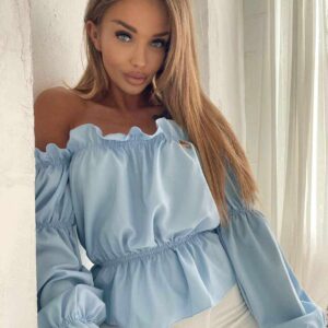 Bluzka hiszpanka błękitna