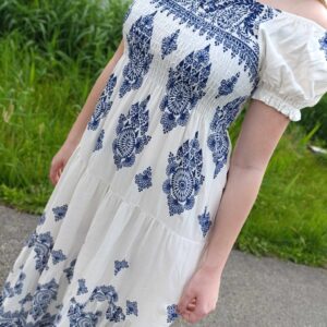 Sukienka hiszpanka w azteckie wzory