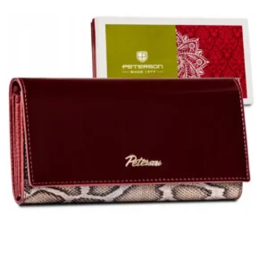 Portfel Peterson skórzany z wężowym wzorem